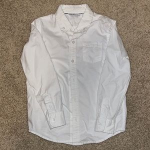 Boys long sleeve white button down shirt